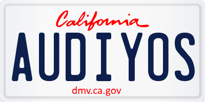 CA license plate AUDIYOS