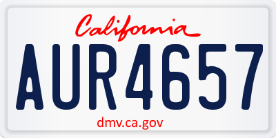 CA license plate AUR4657