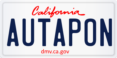 CA license plate AUTAPON