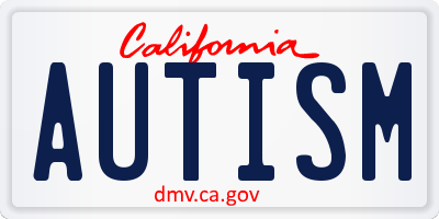 CA license plate AUTISM