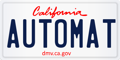 CA license plate AUTOMAT
