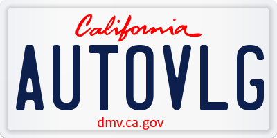 CA license plate AUTOVLG