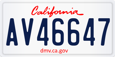 CA license plate AV46647