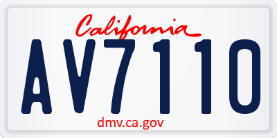 CA license plate AV7110