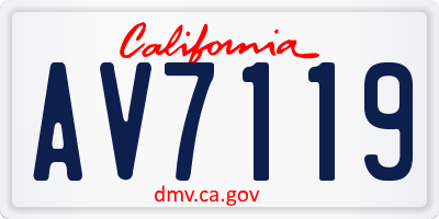 CA license plate AV7119