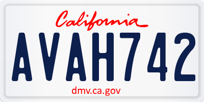 CA license plate AVAH742