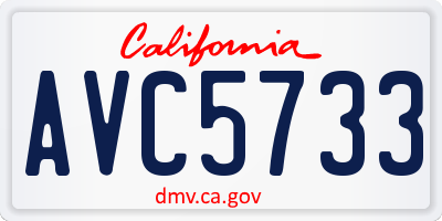 CA license plate AVC5733