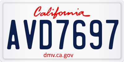 CA license plate AVD7697