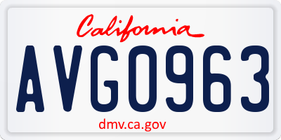 CA license plate AVG0963