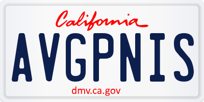 CA license plate AVGPNIS