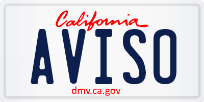 CA license plate AVISO