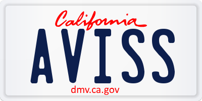 CA license plate AVISS