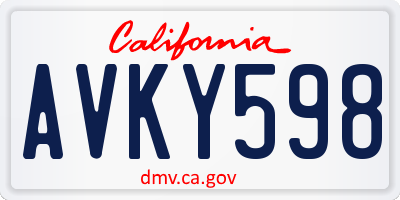 CA license plate AVKY598