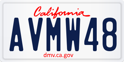 CA license plate AVMW48