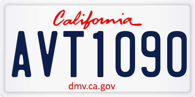 CA license plate AVT1090