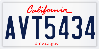 CA license plate AVT5434