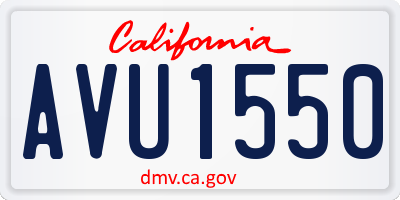 CA license plate AVU1550