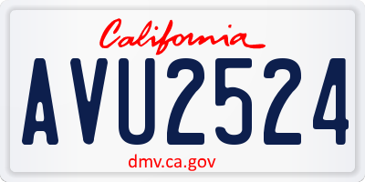 CA license plate AVU2524