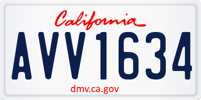 CA license plate AVV1634