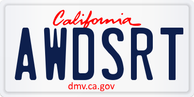 CA license plate AWDSRT