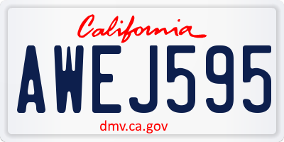 CA license plate AWEJ595