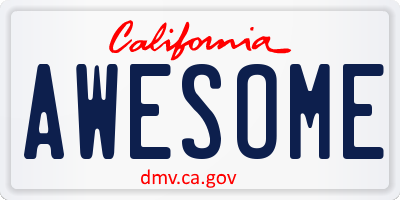 CA license plate AWESOME