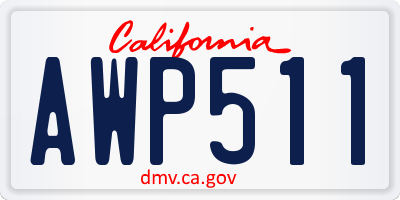 CA license plate AWP511