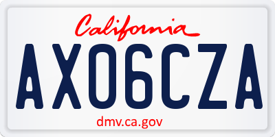 CA license plate AX06CZA