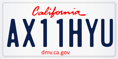 CA license plate AX11HYU