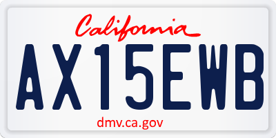 CA license plate AX15EWB