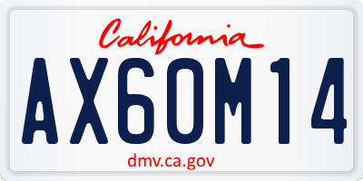 CA license plate AX60M14