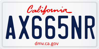 CA license plate AX665NR