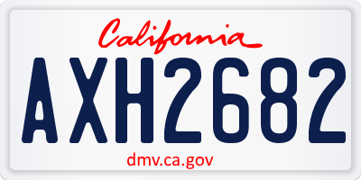 CA license plate AXH2682