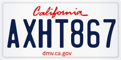 CA license plate AXHT867