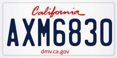 CA license plate AXM6830