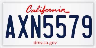 CA license plate AXN5579