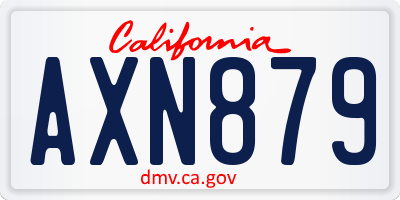 CA license plate AXN879