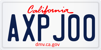 CA license plate AXPJ00