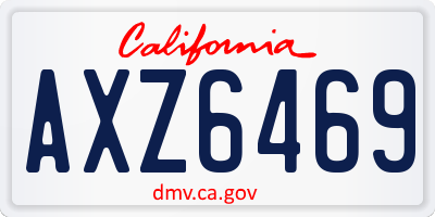 CA license plate AXZ6469