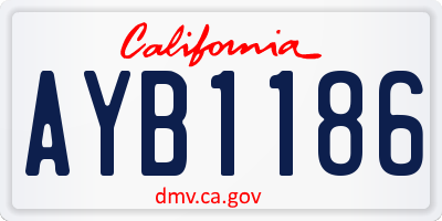 CA license plate AYB1186