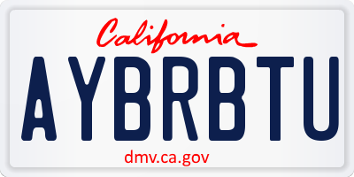 CA license plate AYBRBTU