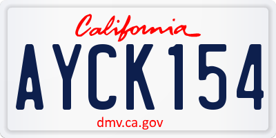 CA license plate AYCK154