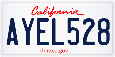 CA license plate AYEL528