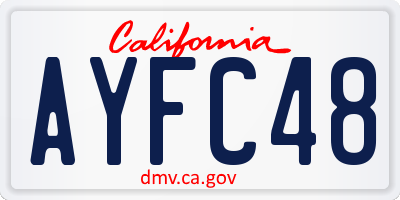 CA license plate AYFC48