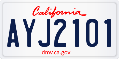 CA license plate AYJ2101