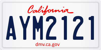 CA license plate AYM2121