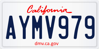 CA license plate AYMV979