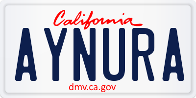 CA license plate AYNURA