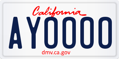 CA license plate AYOOOO