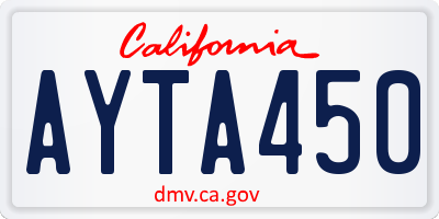 CA license plate AYTA450